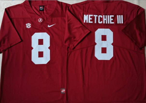 Men's Alabama Crimson Tide John Metchie III #8 Crimson Jersey